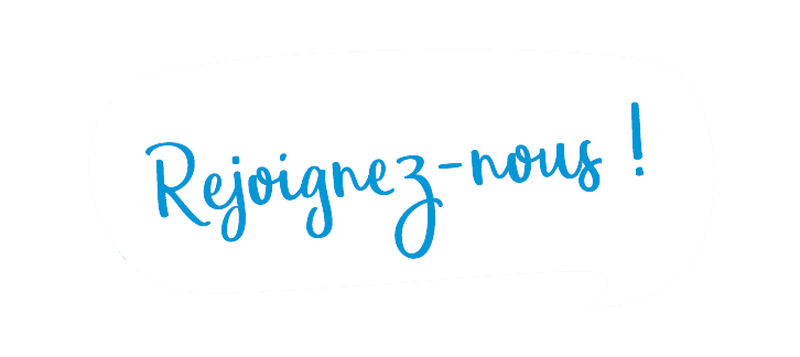 Phylactère blanc - texte : "Rejoignez-nous !"