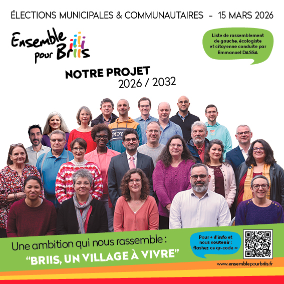 couverture du programme papier où l'on voit l'équipe de candidat·es